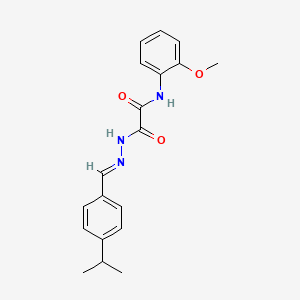 molecular formula C19H21N3O3 B3865368 2-[2-(4-isopropylbenzylidene)hydrazino]-N-(2-methoxyphenyl)-2-oxoacetamide 