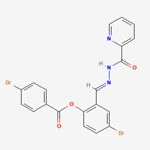 molecular formula C20H13Br2N3O3 B3865388 4-bromo-2-[2-(2-pyridinylcarbonyl)carbonohydrazonoyl]phenyl 4-bromobenzoate 