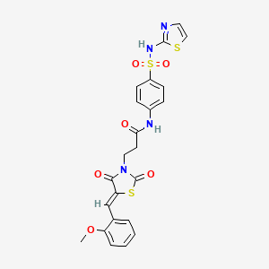 molecular formula C23H20N4O6S3 B3865391 3-[5-(2-methoxybenzylidene)-2,4-dioxo-1,3-thiazolidin-3-yl]-N-{4-[(1,3-thiazol-2-ylamino)sulfonyl]phenyl}propanamide 