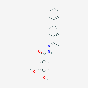 molecular formula C23H22N2O3 B386542 3,4-Dimethoxy-benzoic acid (1-biphenyl-4-yl-ethylidene)-hydrazide 