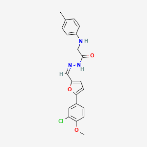 molecular formula C21H20ClN3O3 B3865420 N'-{[5-(3-chloro-4-methoxyphenyl)-2-furyl]methylene}-2-[(4-methylphenyl)amino]acetohydrazide 