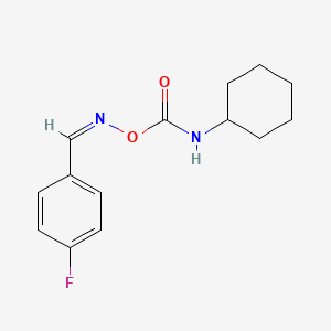 molecular formula C14H17FN2O2 B3865445 4-fluorobenzaldehyde O-[(cyclohexylamino)carbonyl]oxime 