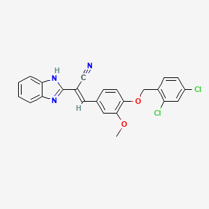 molecular formula C24H17Cl2N3O2 B3865487 2-(1H-benzimidazol-2-yl)-3-{4-[(2,4-dichlorobenzyl)oxy]-3-methoxyphenyl}acrylonitrile 