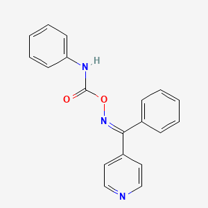 molecular formula C19H15N3O2 B3865490 phenyl(4-pyridinyl)methanone O-(anilinocarbonyl)oxime 