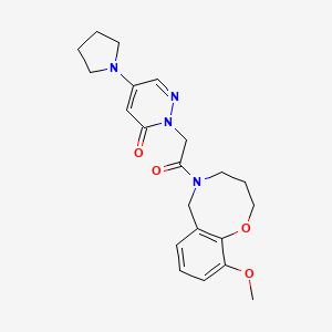 molecular formula C21H26N4O4 B3865505 2-[2-(10-methoxy-3,4-dihydro-2H-1,5-benzoxazocin-5(6H)-yl)-2-oxoethyl]-5-pyrrolidin-1-ylpyridazin-3(2H)-one 