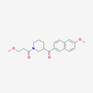 molecular formula C21H25NO4 B3865509 (6-methoxy-2-naphthyl)[1-(3-methoxypropanoyl)-3-piperidinyl]methanone 