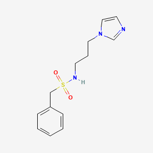 molecular formula C13H17N3O2S B3865527 N-[3-(1H-imidazol-1-yl)propyl]-1-phenylmethanesulfonamide 