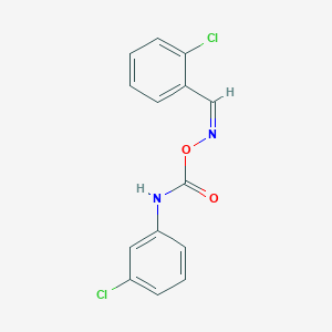 molecular formula C14H10Cl2N2O2 B3865534 2-chlorobenzaldehyde O-{[(3-chlorophenyl)amino]carbonyl}oxime 