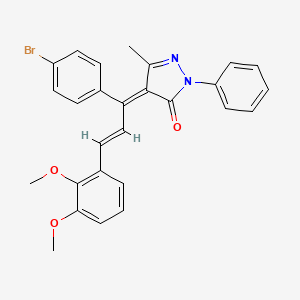 molecular formula C27H23BrN2O3 B3865538 4-[1-(4-bromophenyl)-3-(2,3-dimethoxyphenyl)-2-propen-1-ylidene]-5-methyl-2-phenyl-2,4-dihydro-3H-pyrazol-3-one 