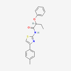 molecular formula C20H20N2O2S B3865542 N-[4-(4-methylphenyl)-1,3-thiazol-2-yl]-2-phenoxybutanamide 