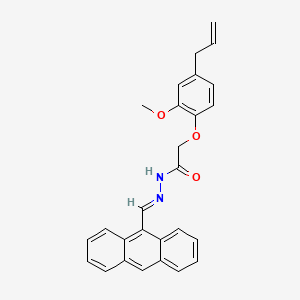 molecular formula C27H24N2O3 B3865544 2-(4-allyl-2-methoxyphenoxy)-N'-(9-anthrylmethylene)acetohydrazide 