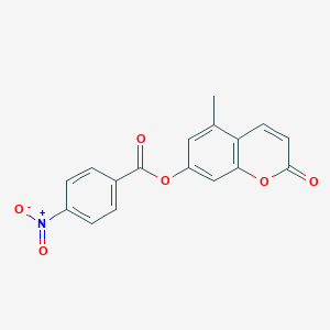 molecular formula C17H11NO6 B386555 5-methyl-2-oxo-2H-chromen-7-yl 4-nitrobenzoate 