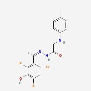 molecular formula C16H14Br3N3O2 B3865552 2-[(4-methylphenyl)amino]-N'-(2,4,6-tribromo-3-hydroxybenzylidene)acetohydrazide 