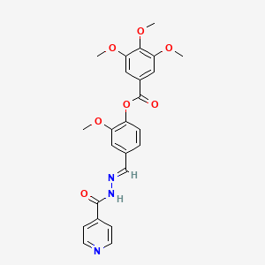 molecular formula C24H23N3O7 B3865570 4-(2-isonicotinoylcarbonohydrazonoyl)-2-methoxyphenyl 3,4,5-trimethoxybenzoate 