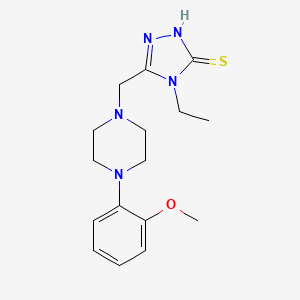 molecular formula C16H23N5OS B3865575 4-ethyl-5-{[4-(2-methoxyphenyl)-1-piperazinyl]methyl}-2,4-dihydro-3H-1,2,4-triazole-3-thione 