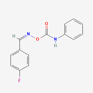 molecular formula C14H11FN2O2 B3865577 4-fluorobenzaldehyde O-(anilinocarbonyl)oxime 