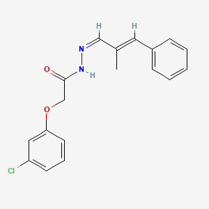 molecular formula C18H17ClN2O2 B3865596 2-(3-chlorophenoxy)-N'-(2-methyl-3-phenyl-2-propen-1-ylidene)acetohydrazide 