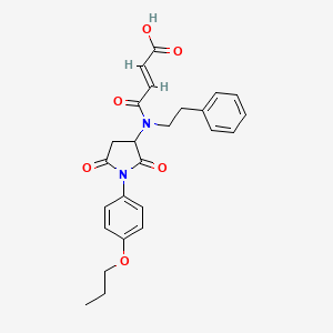 molecular formula C25H26N2O6 B3865597 4-[[2,5-dioxo-1-(4-propoxyphenyl)-3-pyrrolidinyl](2-phenylethyl)amino]-4-oxo-2-butenoic acid 