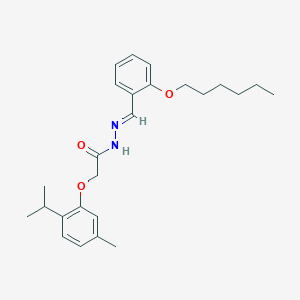 molecular formula C25H34N2O3 B386561 N'-[2-(hexyloxy)benzylidene]-2-(2-isopropyl-5-methylphenoxy)acetohydrazide 