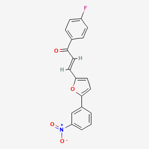 molecular formula C19H12FNO4 B3865644 1-(4-fluorophenyl)-3-[5-(3-nitrophenyl)-2-furyl]-2-propen-1-one CAS No. 5554-93-8