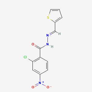 molecular formula C12H8ClN3O3S B3865671 2-chloro-4-nitro-N'-(2-thienylmethylene)benzohydrazide 