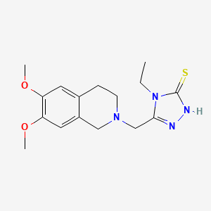 molecular formula C16H22N4O2S B3865676 5-[(6,7-dimethoxy-3,4-dihydro-2(1H)-isoquinolinyl)methyl]-4-ethyl-2,4-dihydro-3H-1,2,4-triazole-3-thione 