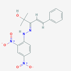 molecular formula C18H18N4O5 B386571 4-Hydroxy-4-methyl-1-phenyl-1-penten-3-one {2,4-dinitrophenyl}hydrazone 