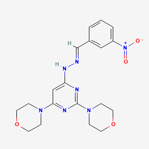 molecular formula C19H23N7O4 B3865711 3-nitrobenzaldehyde (2,6-di-4-morpholinyl-4-pyrimidinyl)hydrazone 