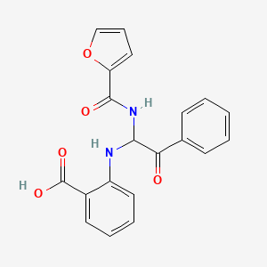 molecular formula C20H16N2O5 B3865725 2-{[1-(2-furoylamino)-2-oxo-2-phenylethyl]amino}benzoic acid 