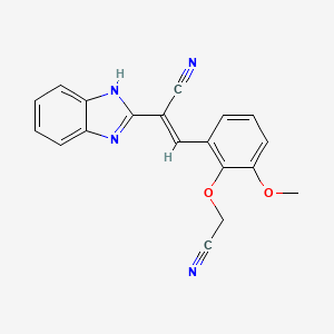 molecular formula C19H14N4O2 B3865730 2-(1H-benzimidazol-2-yl)-3-[2-(cyanomethoxy)-3-methoxyphenyl]acrylonitrile 