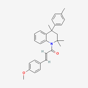molecular formula C29H31NO2 B3865745 1-[3-(4-methoxyphenyl)acryloyl]-2,2,4-trimethyl-4-(4-methylphenyl)-1,2,3,4-tetrahydroquinoline 