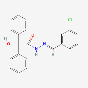 molecular formula C21H17ClN2O2 B3865753 N'-(3-chlorobenzylidene)-2-hydroxy-2,2-diphenylacetohydrazide 
