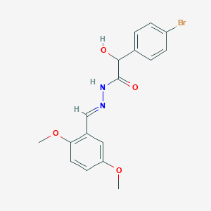 molecular formula C17H17BrN2O4 B386577 2-(4-bromophenyl)-N'-(2,5-dimethoxybenzylidene)-2-hydroxyacetohydrazide 