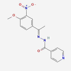 molecular formula C15H14N4O4 B3865787 N'-[1-(4-methoxy-3-nitrophenyl)ethylidene]isonicotinohydrazide 