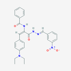 molecular formula C27H27N5O4 B386580 N-{2-[4-(diethylamino)phenyl]-1-[(2-{3-nitrobenzylidene}hydrazino)carbonyl]vinyl}benzamide 