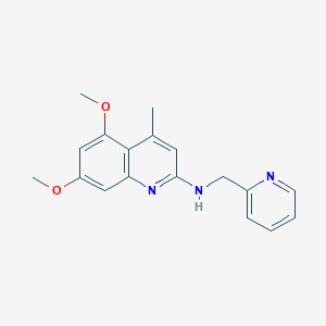 molecular formula C18H19N3O2 B3865827 5,7-dimethoxy-4-methyl-N-(2-pyridinylmethyl)-2-quinolinamine 