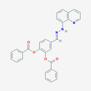 molecular formula C30H21N3O4 B386583 2-(Benzoyloxy)-5-[2-(8-quinolinyl)carbohydrazonoyl]phenyl benzoate 