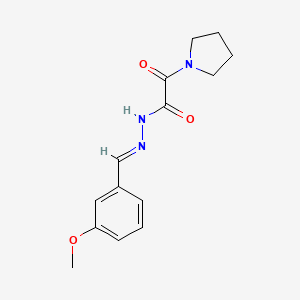molecular formula C14H17N3O3 B3865837 N'-(3-methoxybenzylidene)-2-oxo-2-(1-pyrrolidinyl)acetohydrazide 