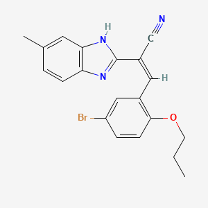 molecular formula C20H18BrN3O B3865842 3-(5-bromo-2-propoxyphenyl)-2-(5-methyl-1H-benzimidazol-2-yl)acrylonitrile 
