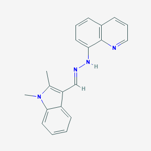 N-[(E)-(1,2-dimethylindol-3-yl)methylideneamino]quinolin-8-amine