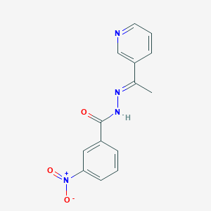 molecular formula C14H12N4O3 B3865863 3-nitro-N'-[1-(3-pyridinyl)ethylidene]benzohydrazide 