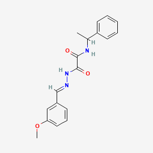 molecular formula C18H19N3O3 B3865868 2-[2-(3-methoxybenzylidene)hydrazino]-2-oxo-N-(1-phenylethyl)acetamide 