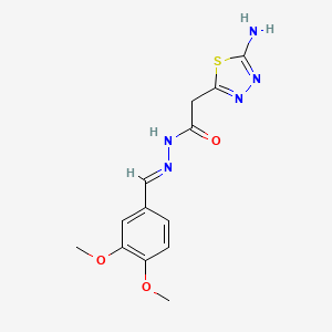 molecular formula C13H15N5O3S B3865885 2-(5-amino-1,3,4-thiadiazol-2-yl)-N'-(3,4-dimethoxybenzylidene)acetohydrazide 
