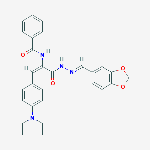 N-{1-{[2-(1,3-benzodioxol-5-ylmethylene)hydrazino]carbonyl}-2-[4-(diethylamino)phenyl]vinyl}benzamide