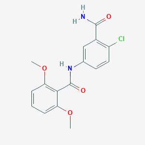 molecular formula C16H15ClN2O4 B3865898 2-chloro-5-[(2,6-dimethoxybenzoyl)amino]benzamide 