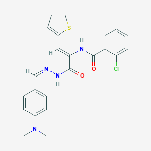 2-chloro-N-[1-({2-[4-(dimethylamino)benzylidene]hydrazino}carbonyl)-2-(2-thienyl)vinyl]benzamide