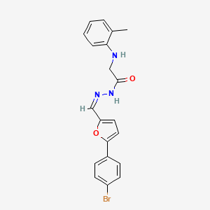 molecular formula C20H18BrN3O2 B3865916 N'-{[5-(4-bromophenyl)-2-furyl]methylene}-2-[(2-methylphenyl)amino]acetohydrazide 