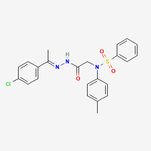 molecular formula C23H22ClN3O3S B3865929 N-(2-{2-[1-(4-chlorophenyl)ethylidene]hydrazino}-2-oxoethyl)-N-(4-methylphenyl)benzenesulfonamide 