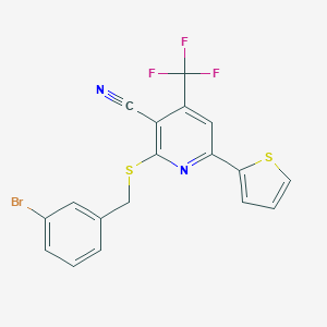 2-[(3-Bromobenzyl)sulfanyl]-6-thien-2-yl-4-(trifluoromethyl)nicotinonitrile