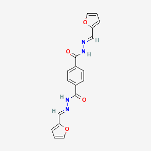 molecular formula C18H14N4O4 B3865950 N'~1~,N'~4~-bis(2-furylmethylene)terephthalohydrazide 